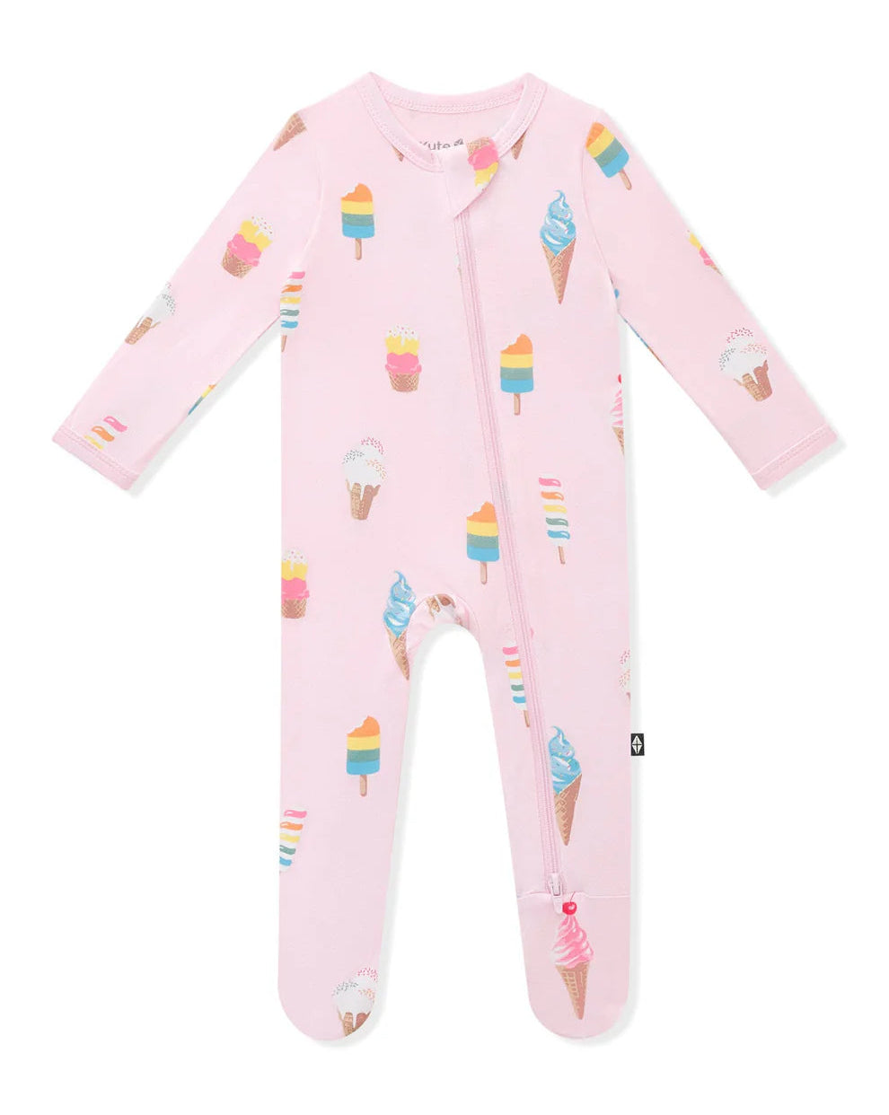 Zippered Footie in Sakura Ice Cream