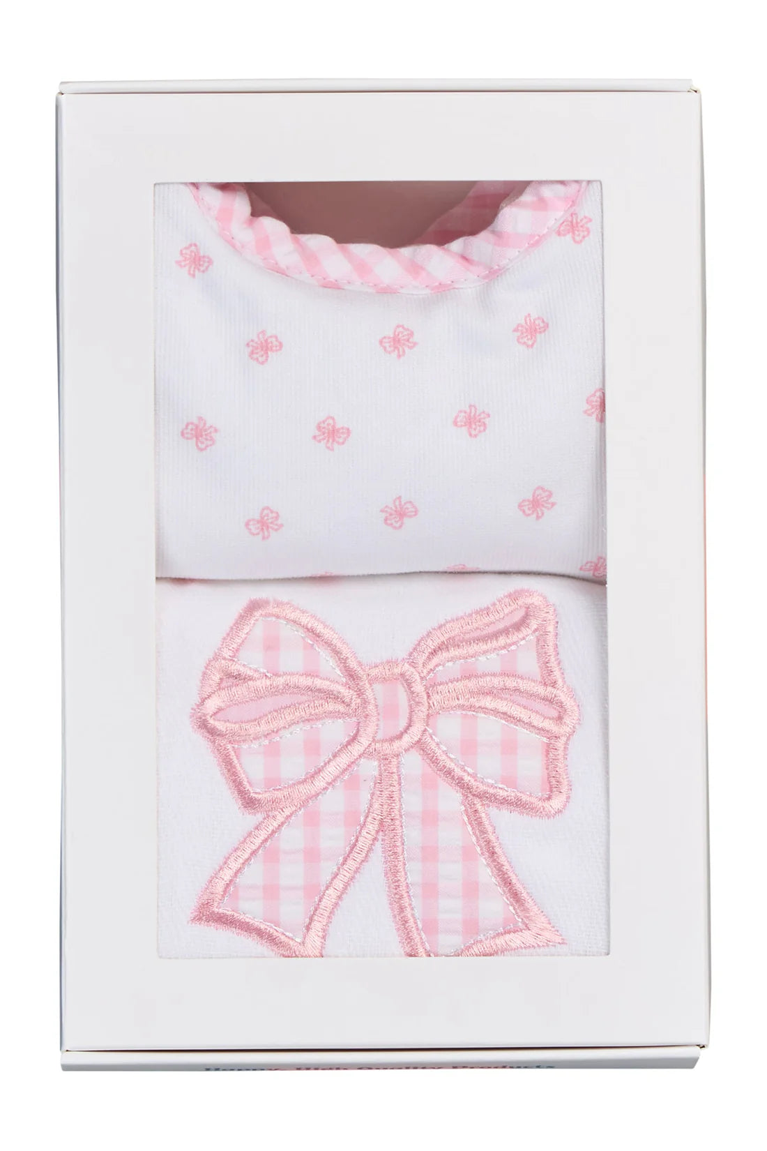 Bow Basic Bib & Burp Boxed Set- Pink