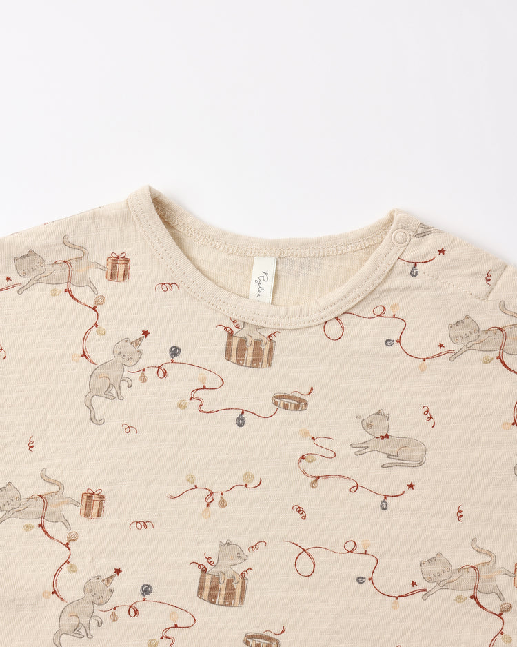Long Sleeve Tee + Pant Set- Kitties