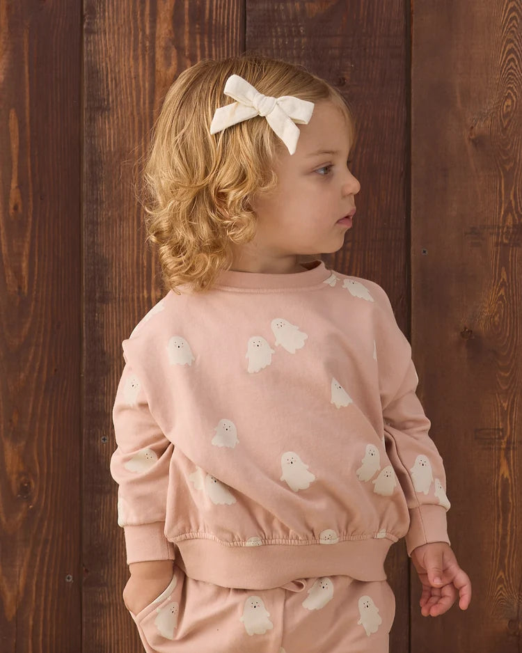 Relaxed Fleece Sweat Set- Pink Ghost