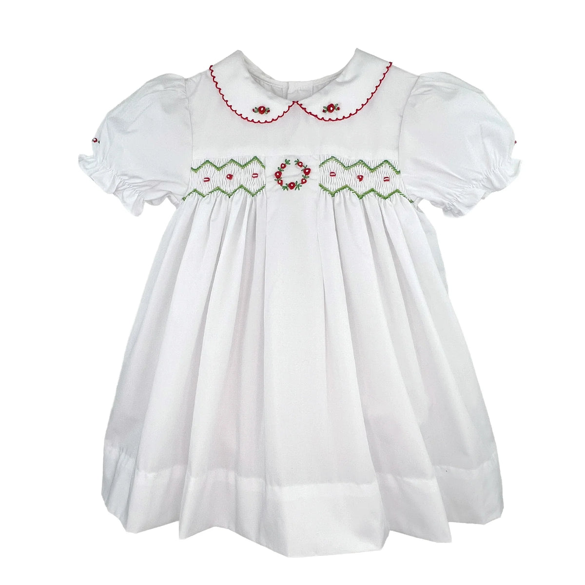 White Wreath Smock Dress