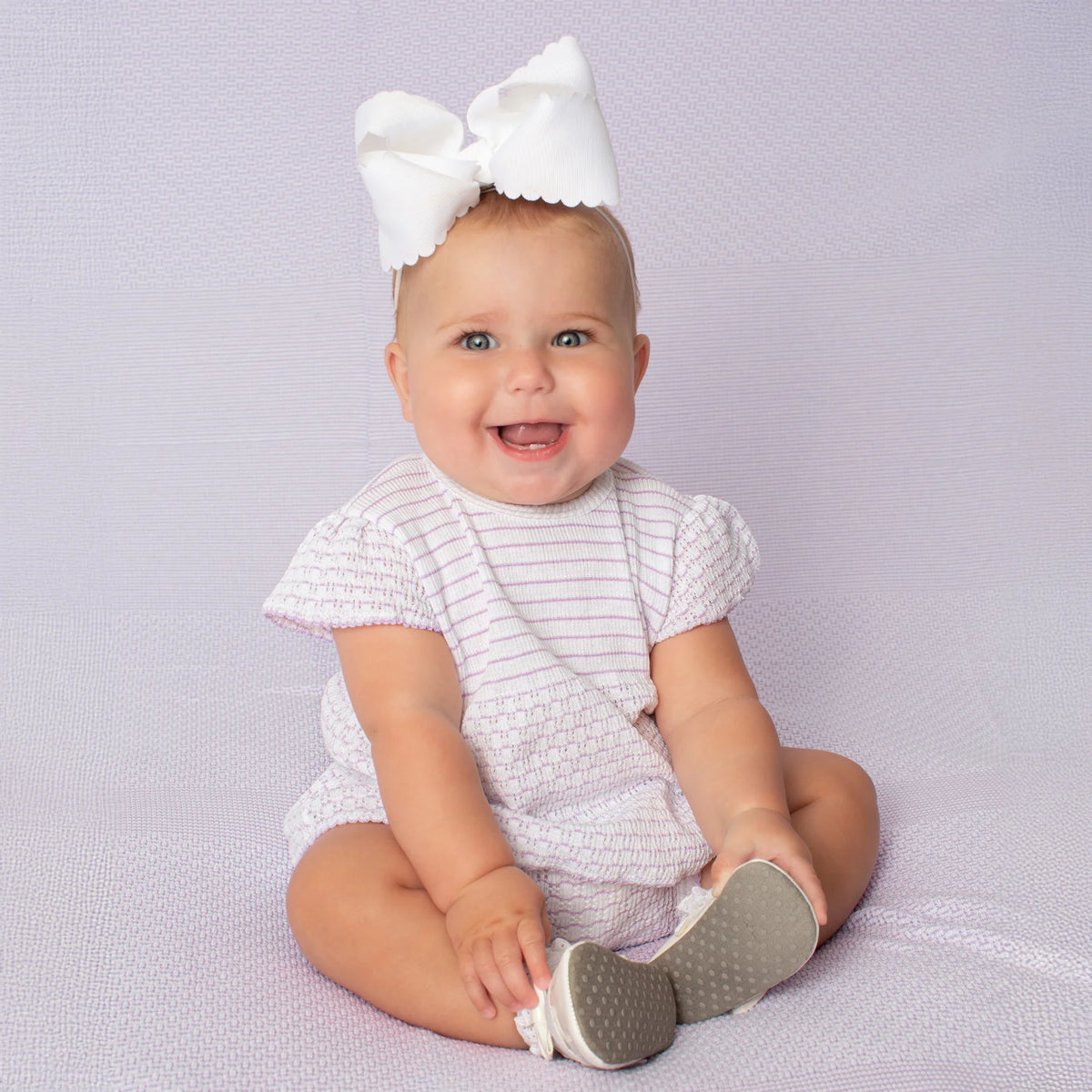PatyKnit™ Flutter Sleeve Diaper Set- Lavender