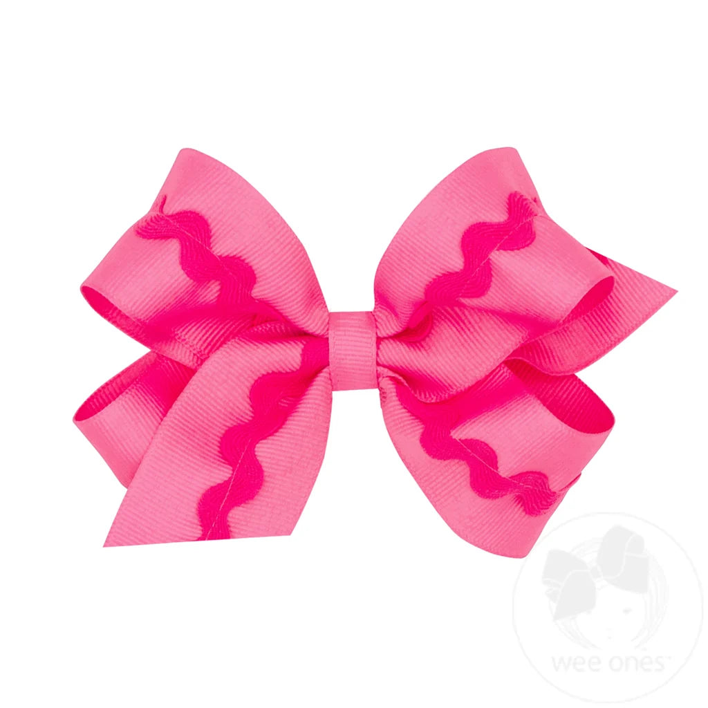 King Grosgrain Bow Ric-Rac Trim