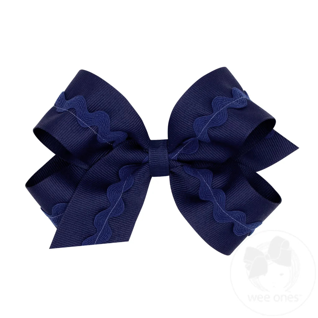 King Grosgrain Bow Ric-Rac Trim