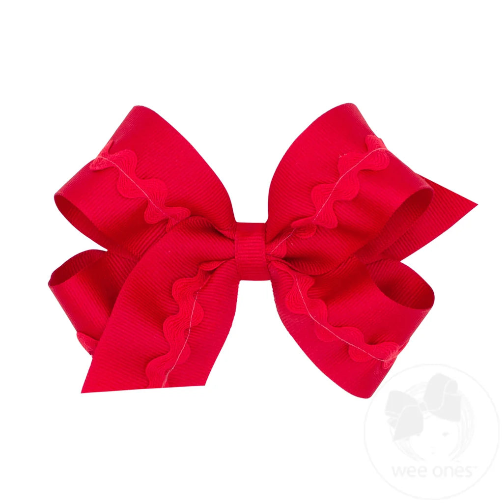 King Grosgrain Bow Ric-Rac Trim