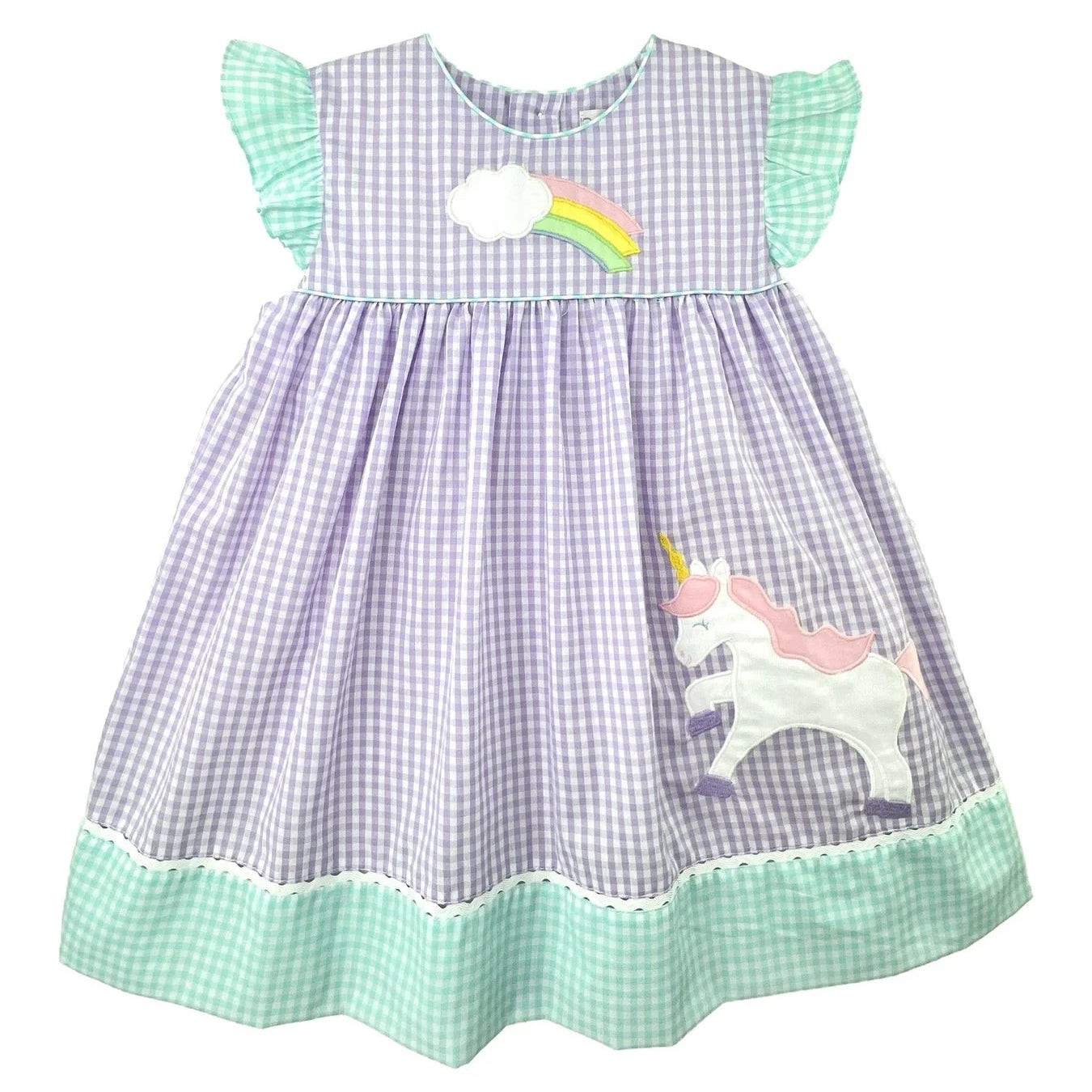 Purple Applique Unicorn Dress