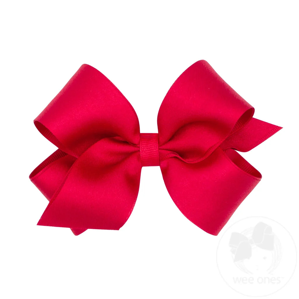 Medium Crepe Satin Grosgrain Underlay Bow