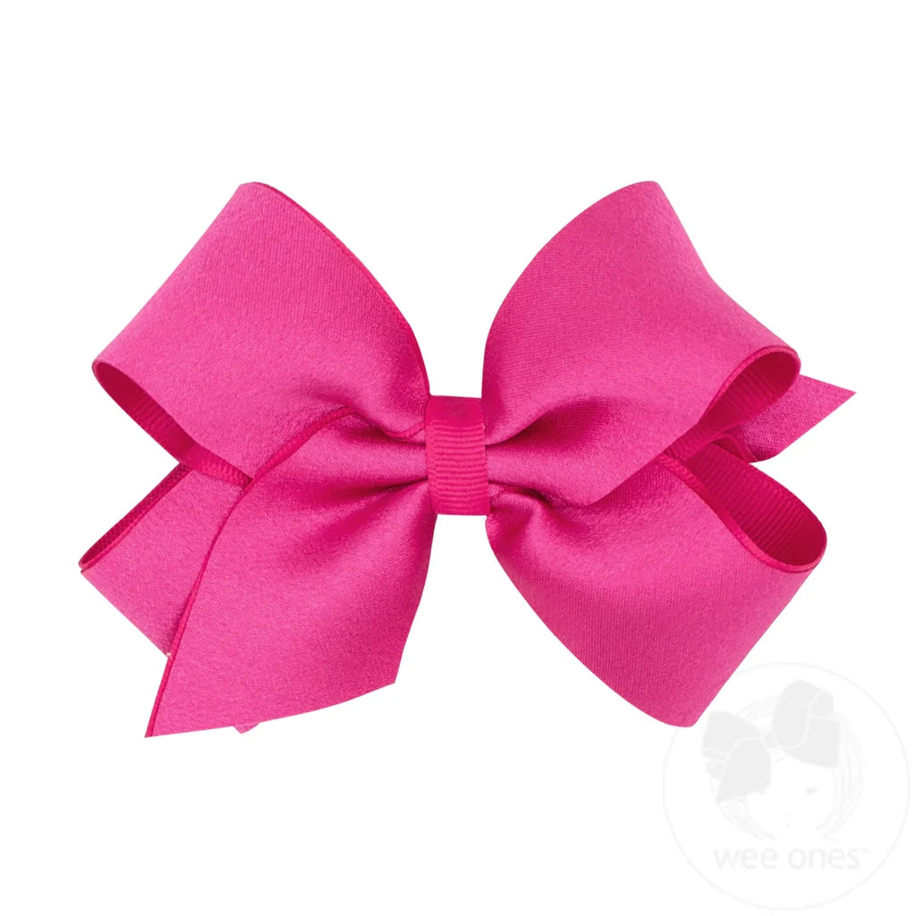 Medium Crepe Satin Grosgrain Underlay Bow