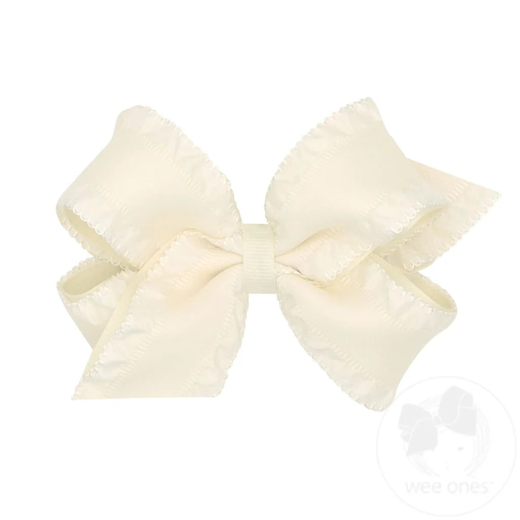 Medium Ruffle Satin Grosgrain Underlay Bow