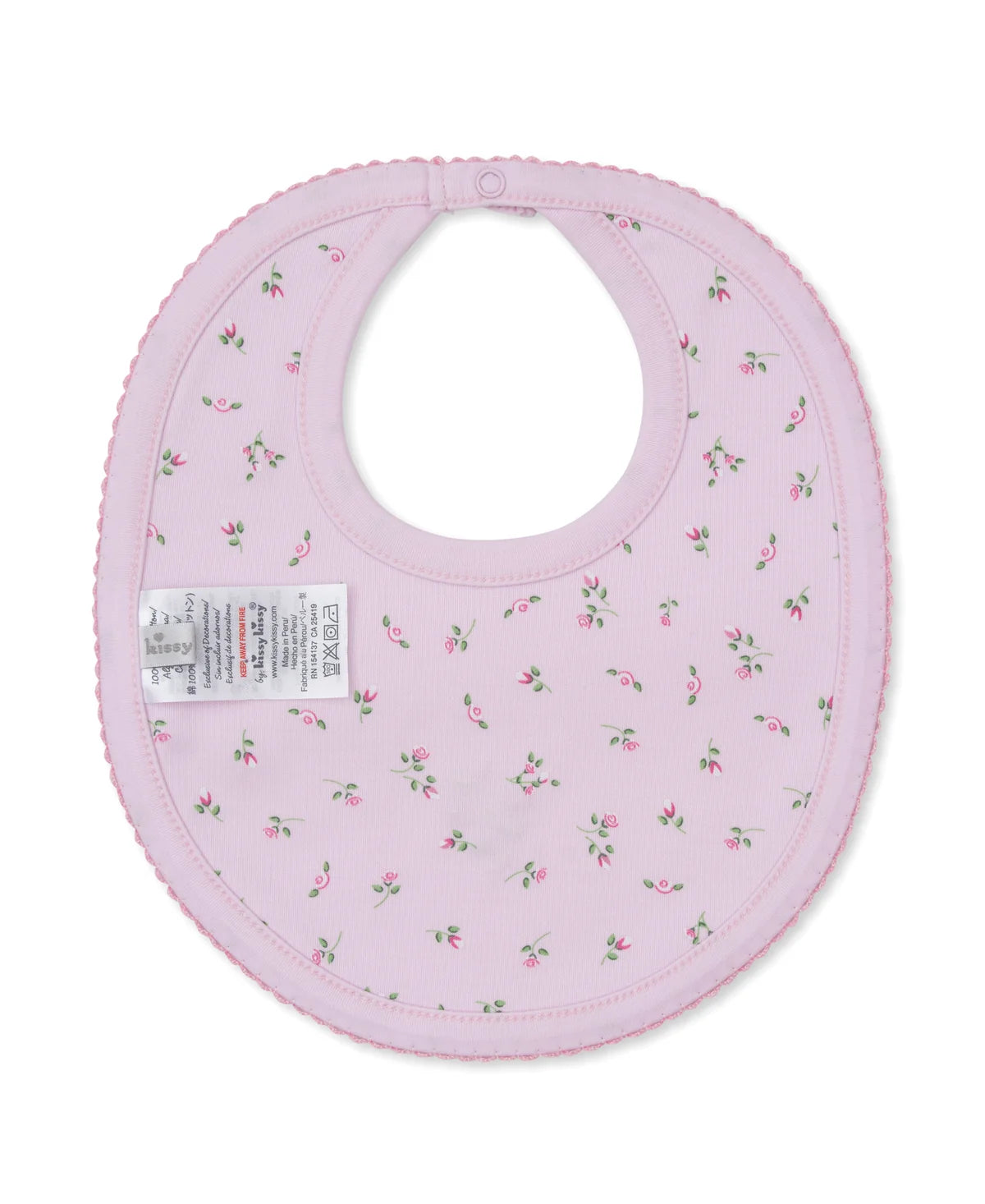 Garden Roses Pink Reversible Bib