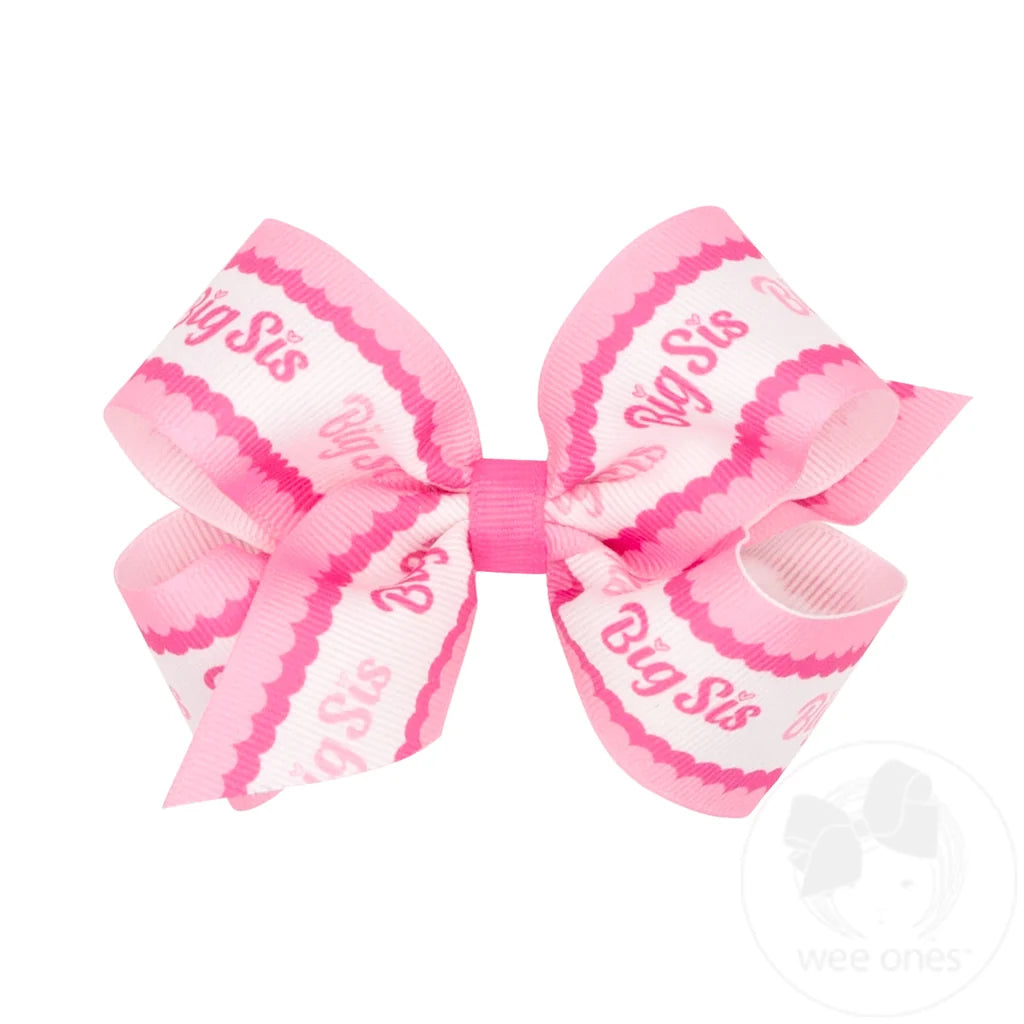 Big Sis Print Grosgrain Hair Bow