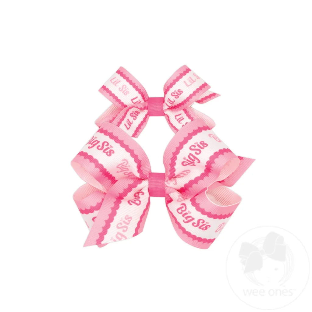 2 pk Mini/Med Sister Print Bows