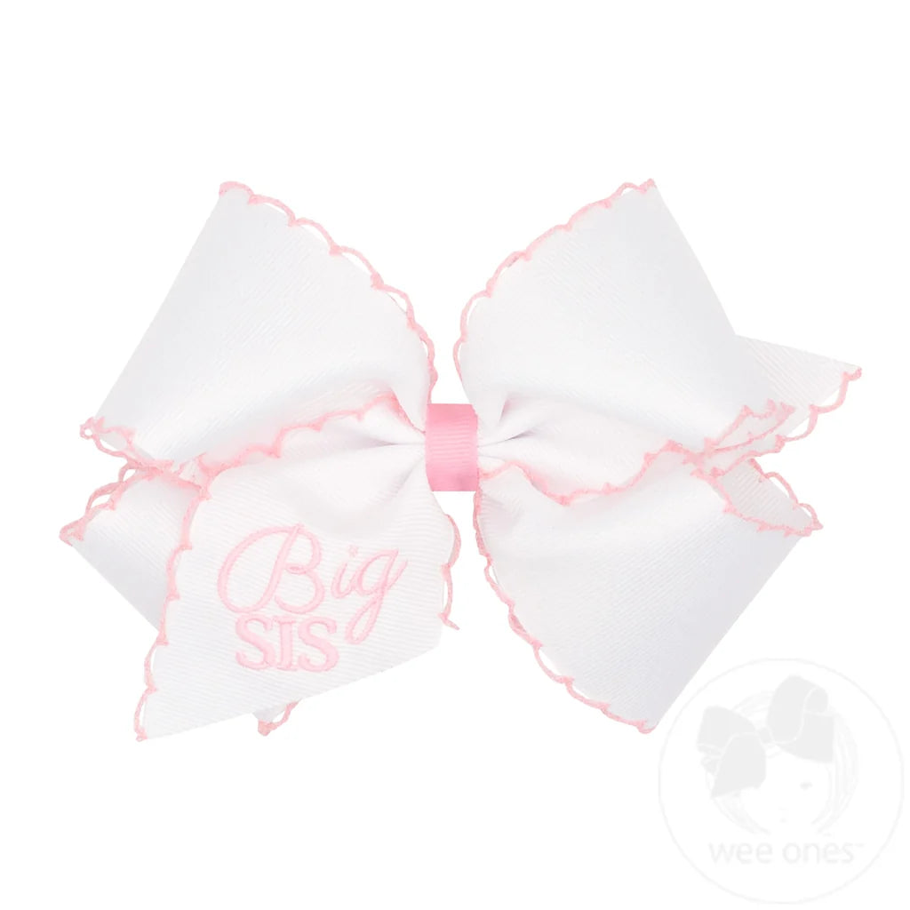 King GG Hair Bow Moonstitch "BIG SIS" Emb