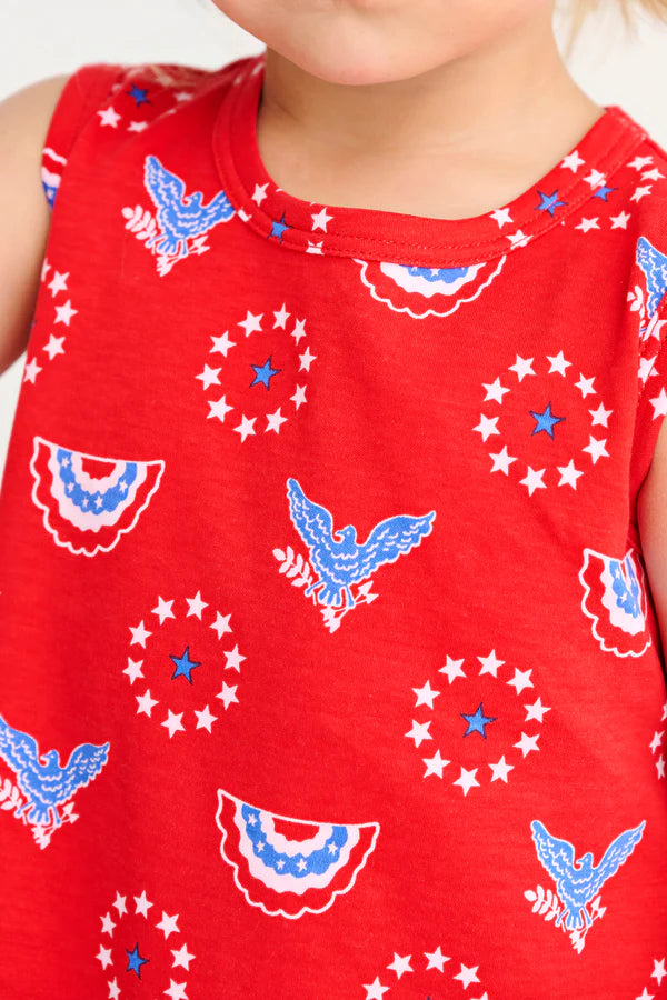 Sleeveless Polly Play Dress- Star Spangled Swag