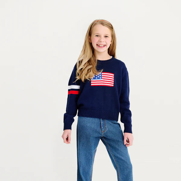 Seaton Intarsia Sweater- Nantucket Navy Flag