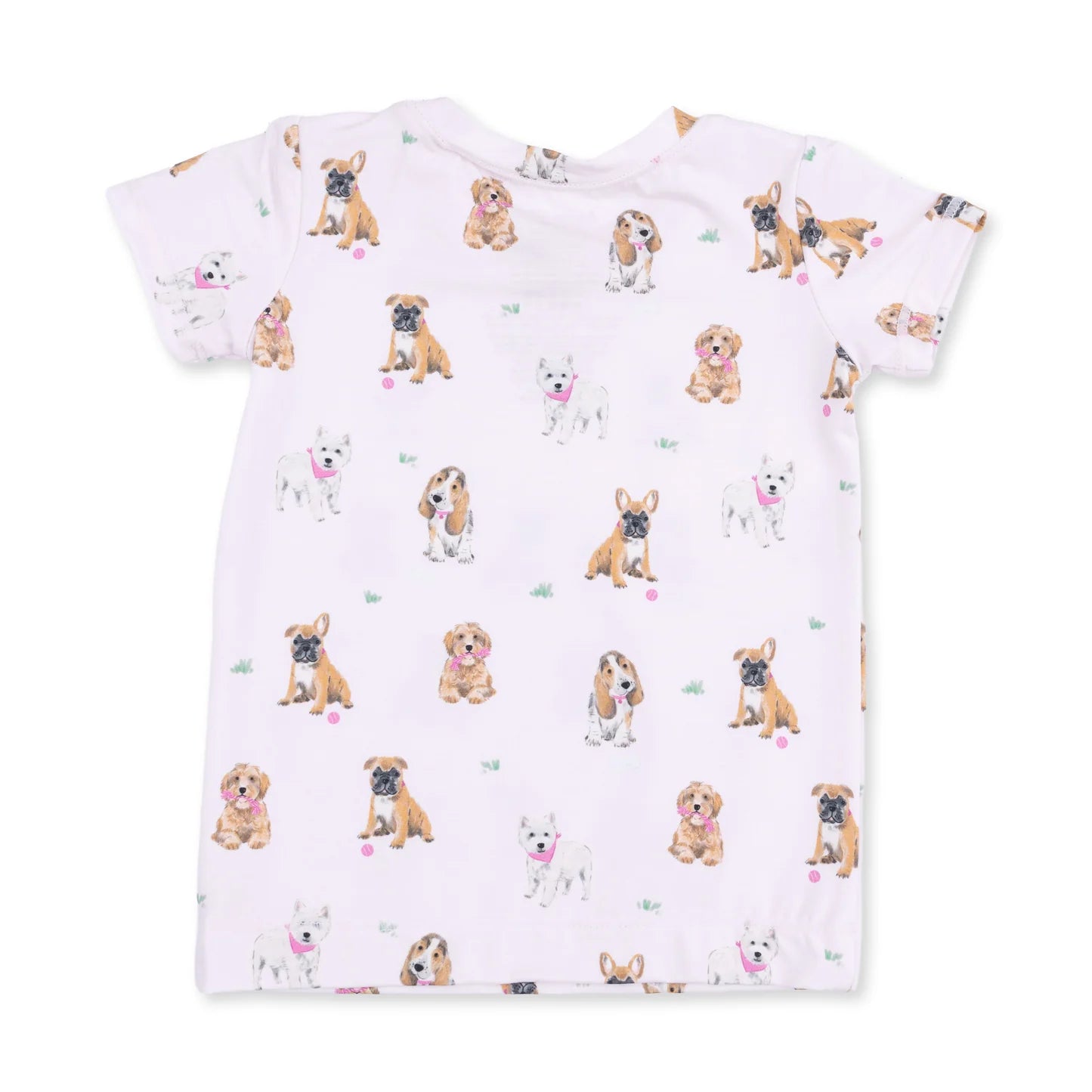 Short Sleeve Loungewear Set- Bestie Dogs Pink