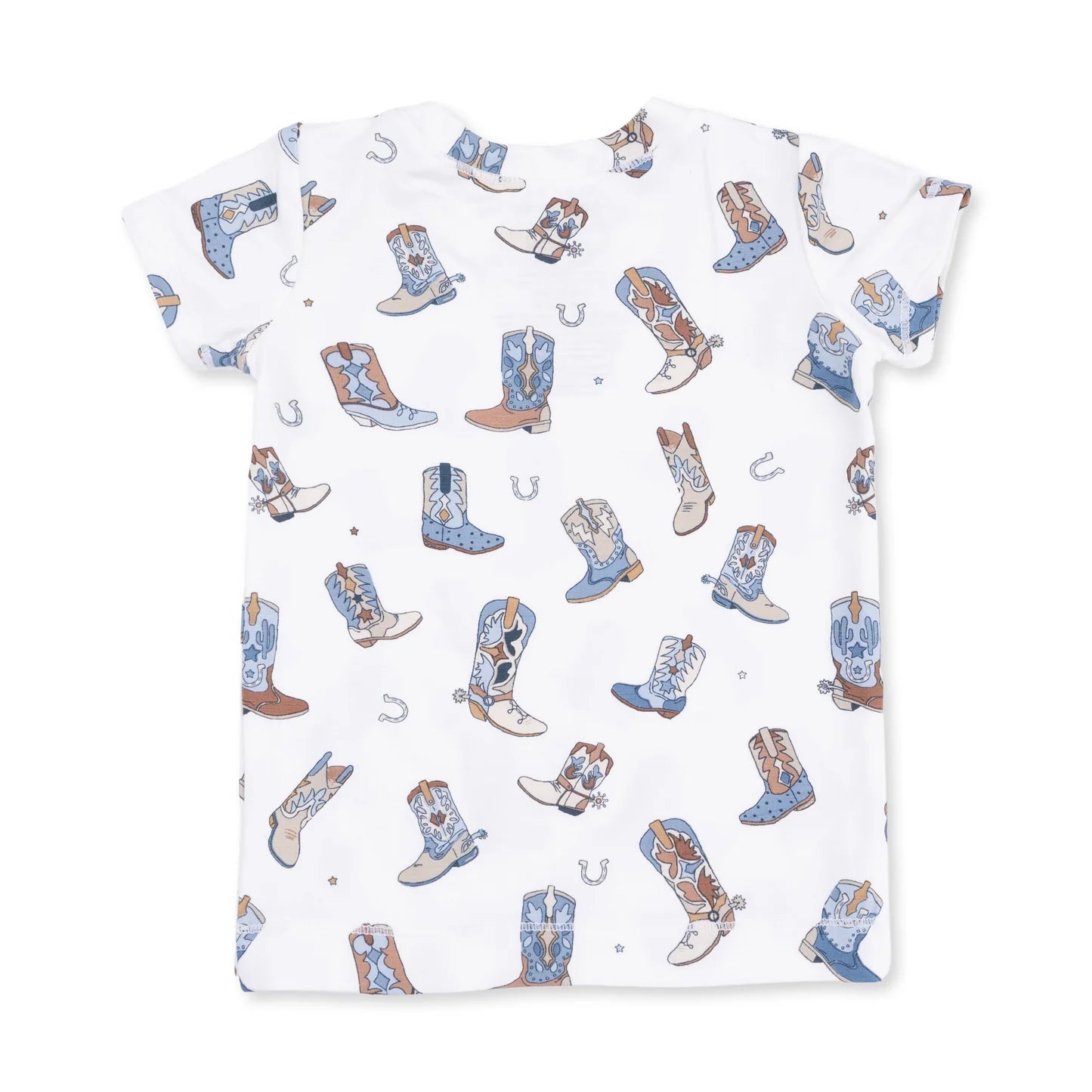 Short Sleeve Loungewear Set- Buckaroo Boots