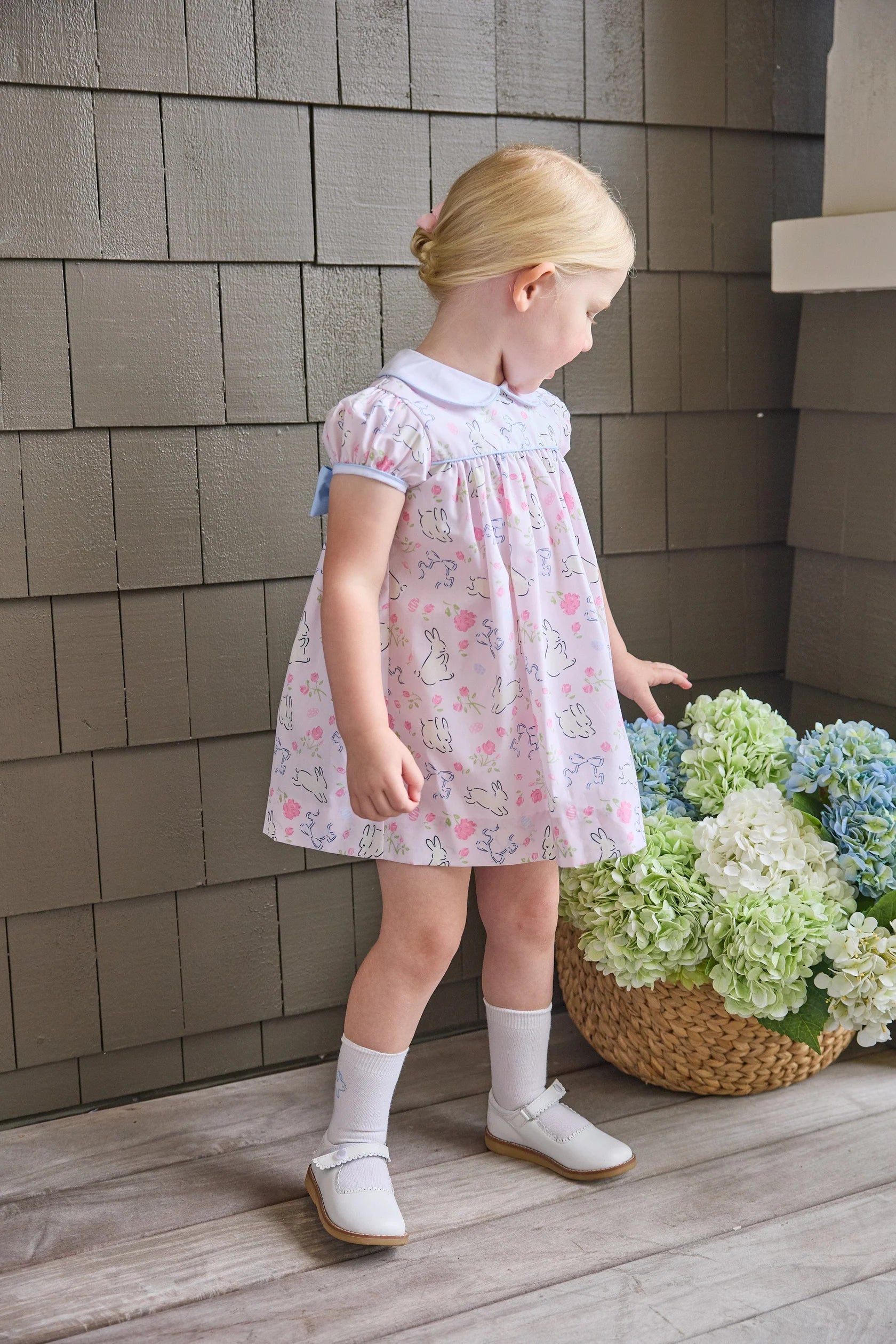 Short Sleeve Natalie Dress - Bunny Blooms