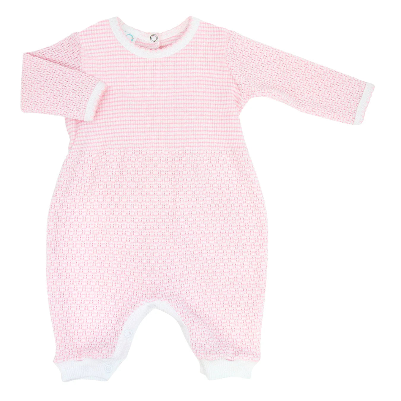 Pink Long Sleeve Solid Romper