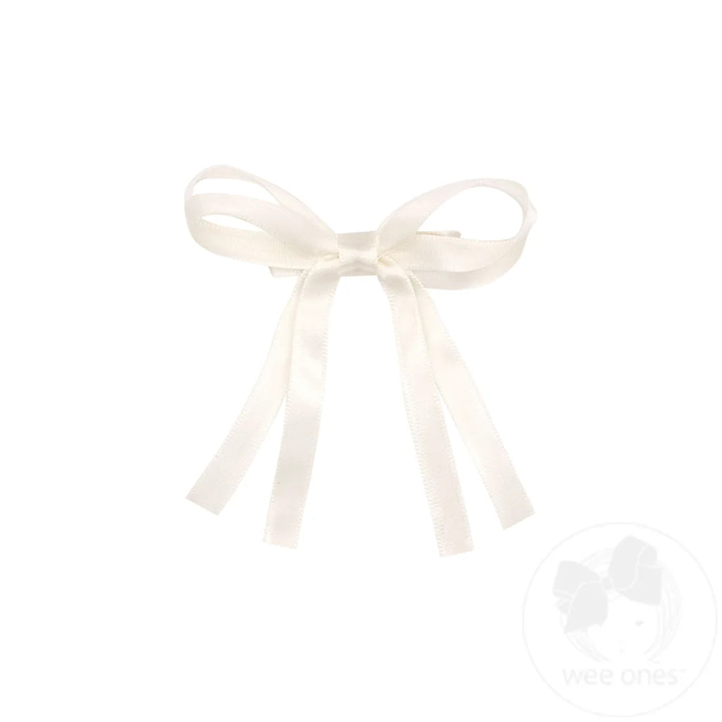 Tiny Satin Double Loop Streamer Bow