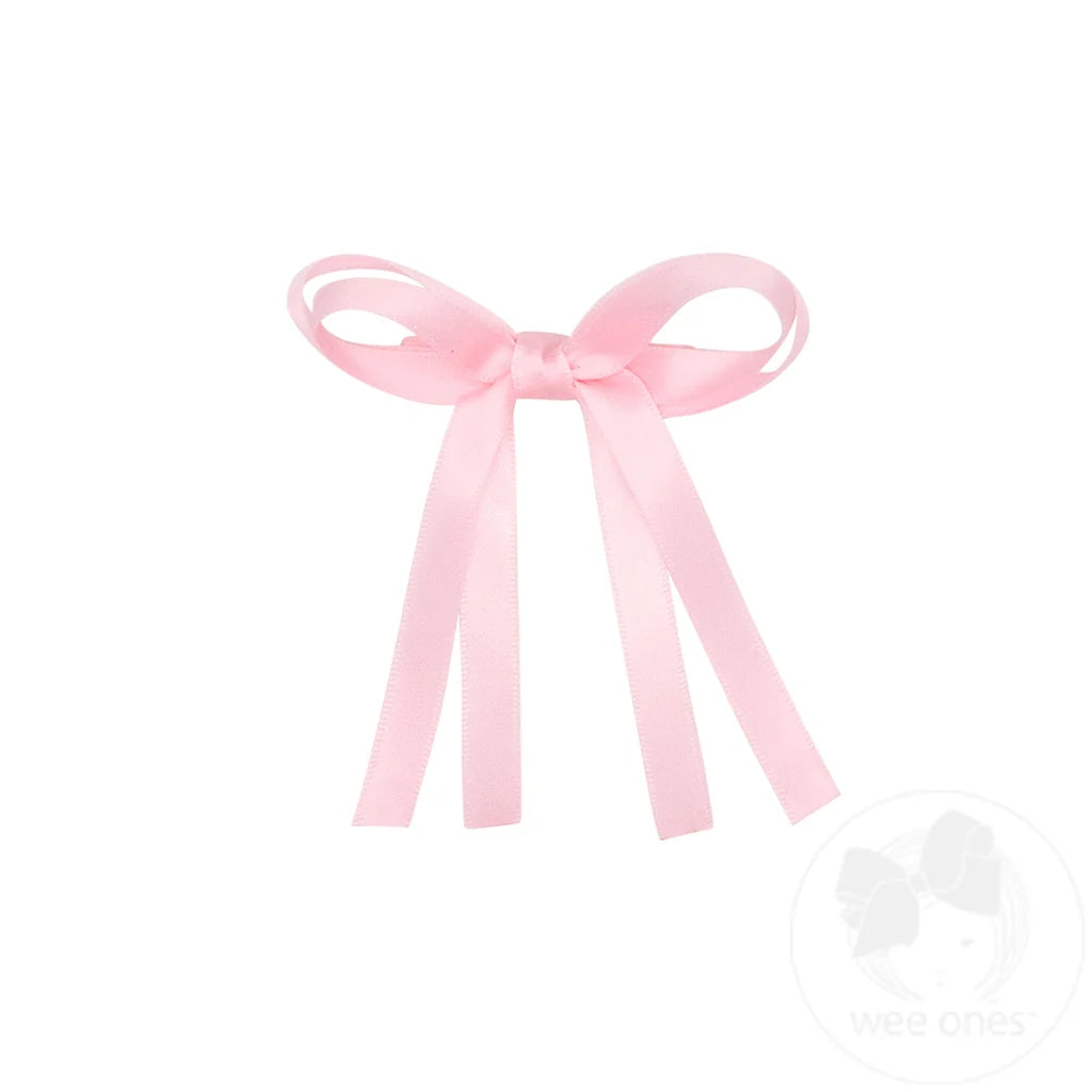 Tiny Satin Double Loop Streamer Bow
