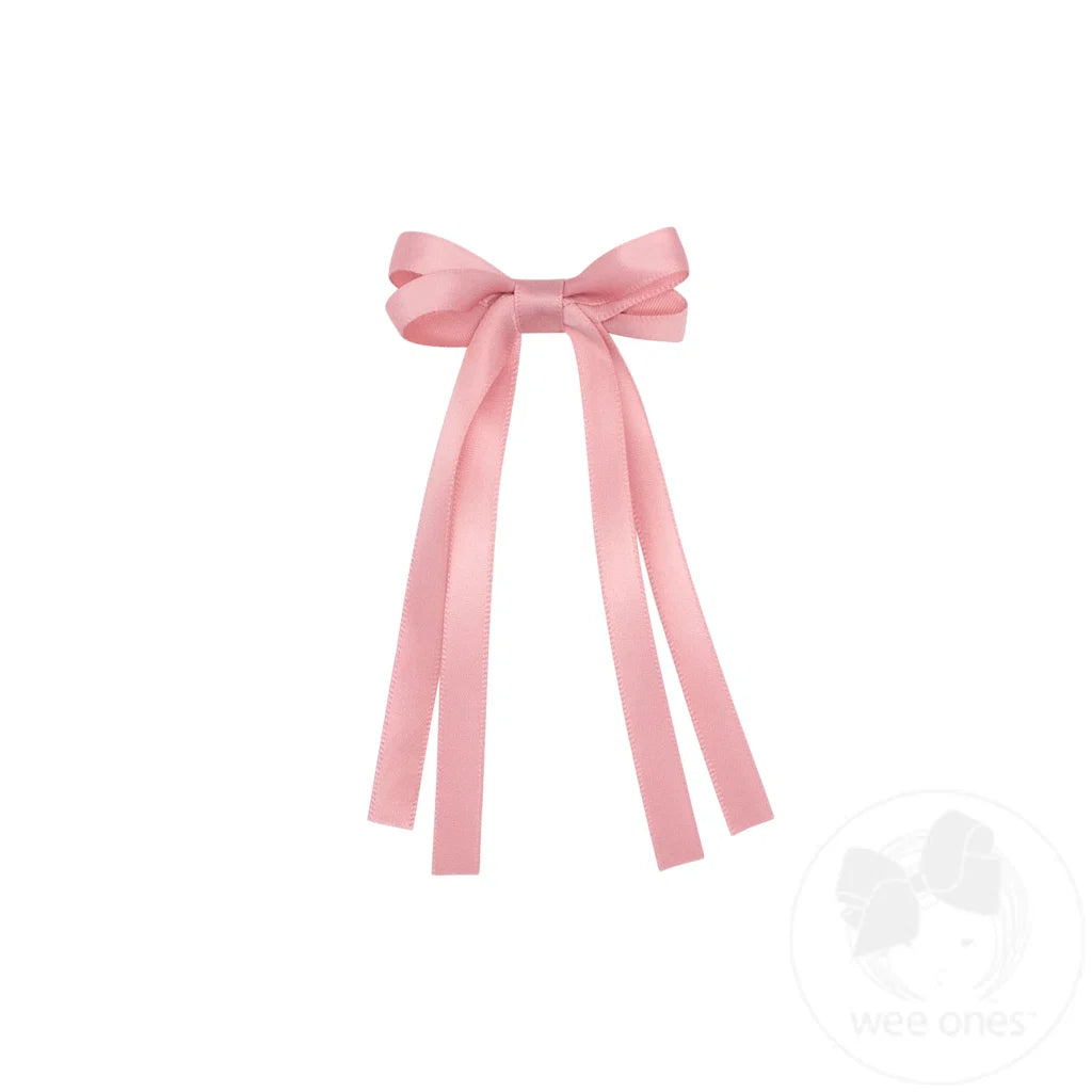 Tiny Satin Double Loop Streamer Bow
