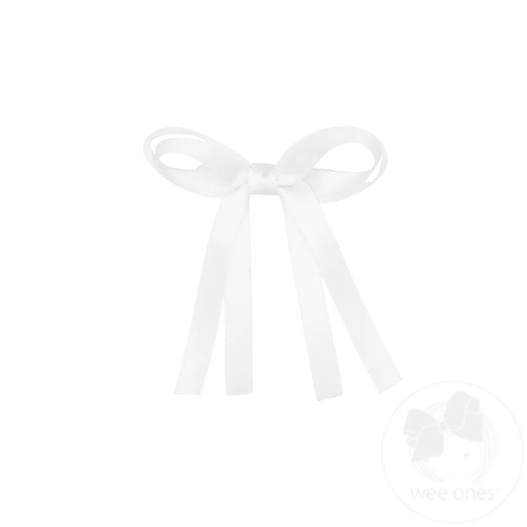 Tiny Satin Double Loop Streamer Bow