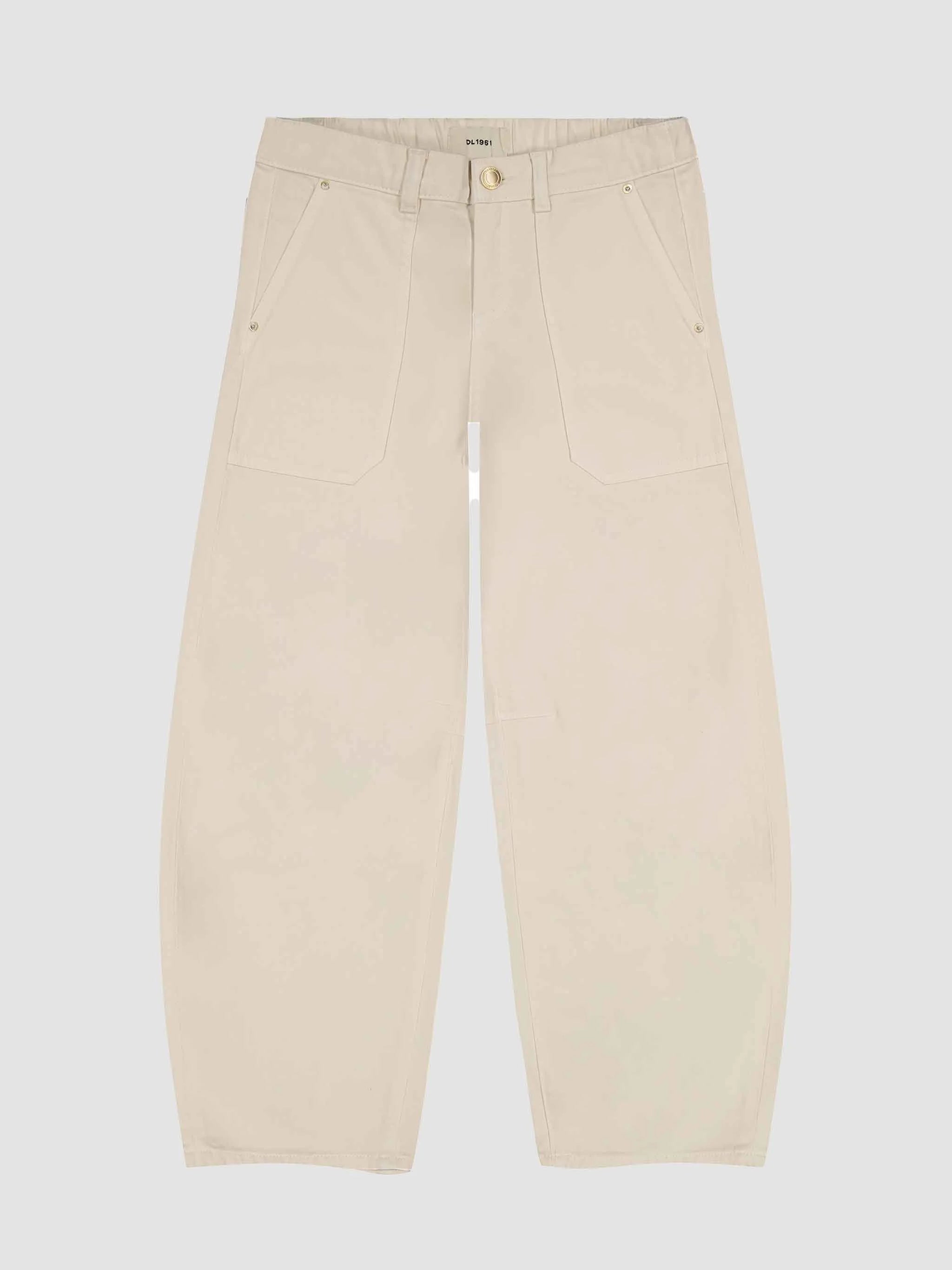 Lilia Barrel Pull-On Jeans in Flax