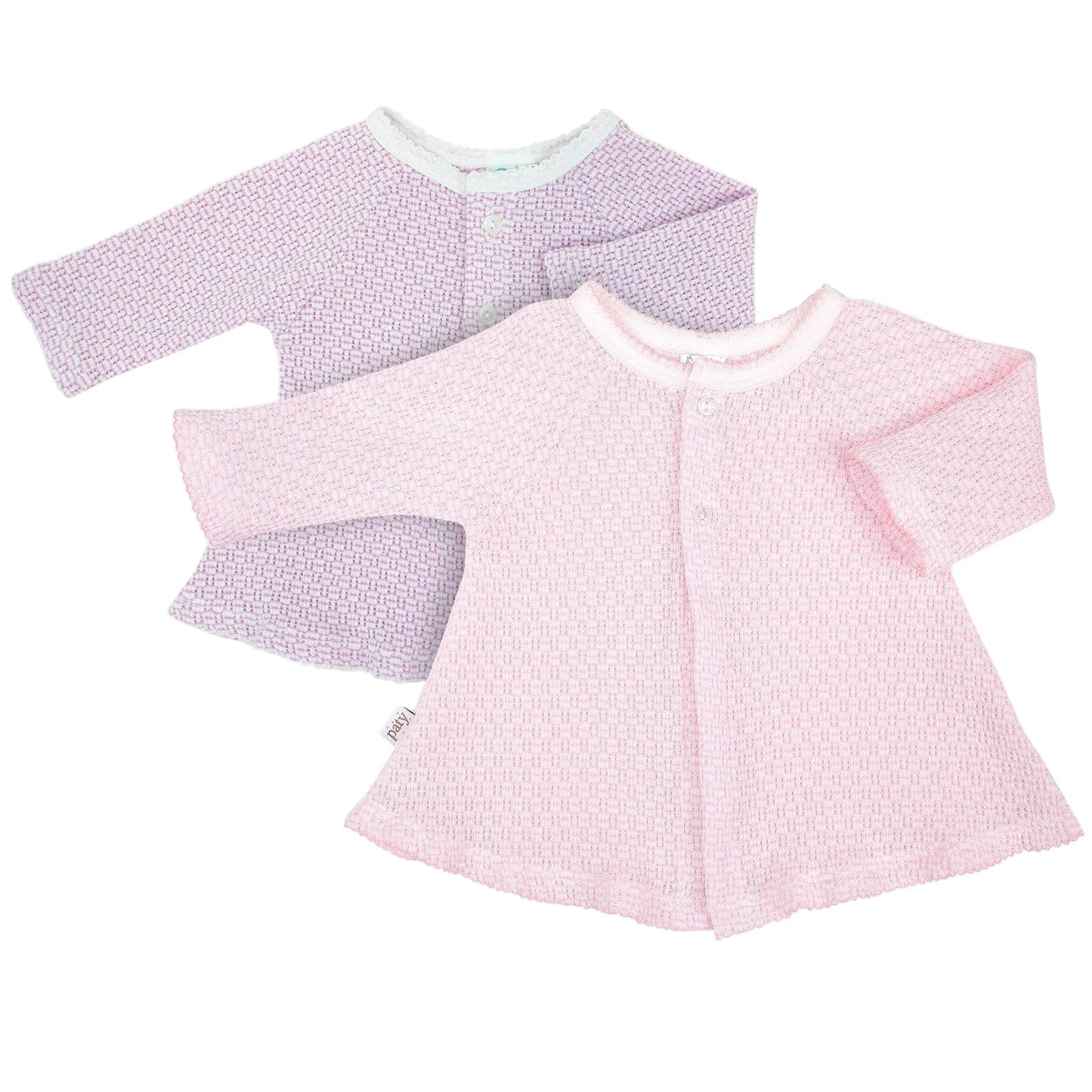 Pink Knit Solid Color Raglan Cardigan Sweater