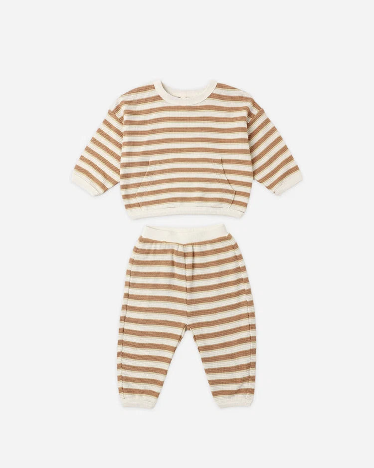 Waffle Slouch Set- Spice Stripe