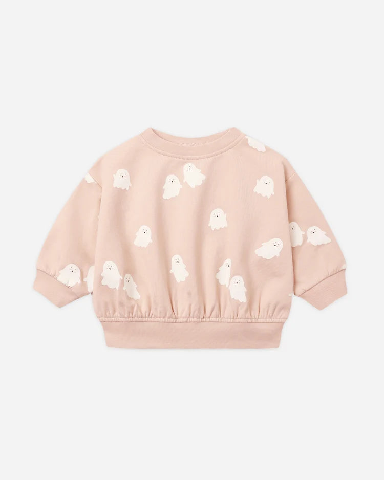 Relaxed Fleece Sweat Set- Pink Ghost