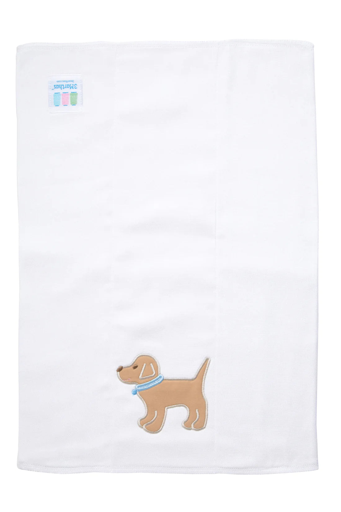 Puppy Applique Burp Cloth- Blue