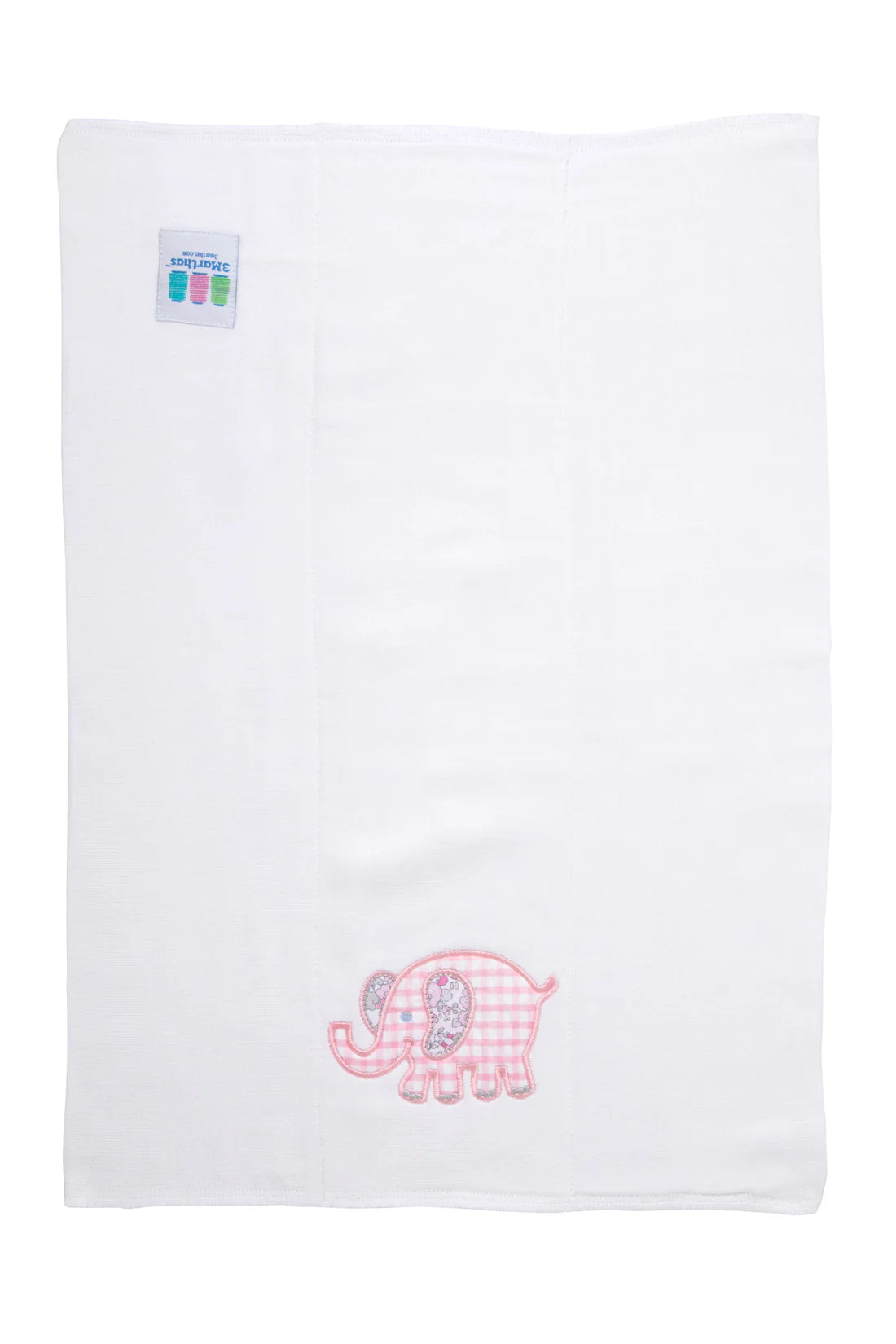 Elephant Applique Burp Cloth, Pink