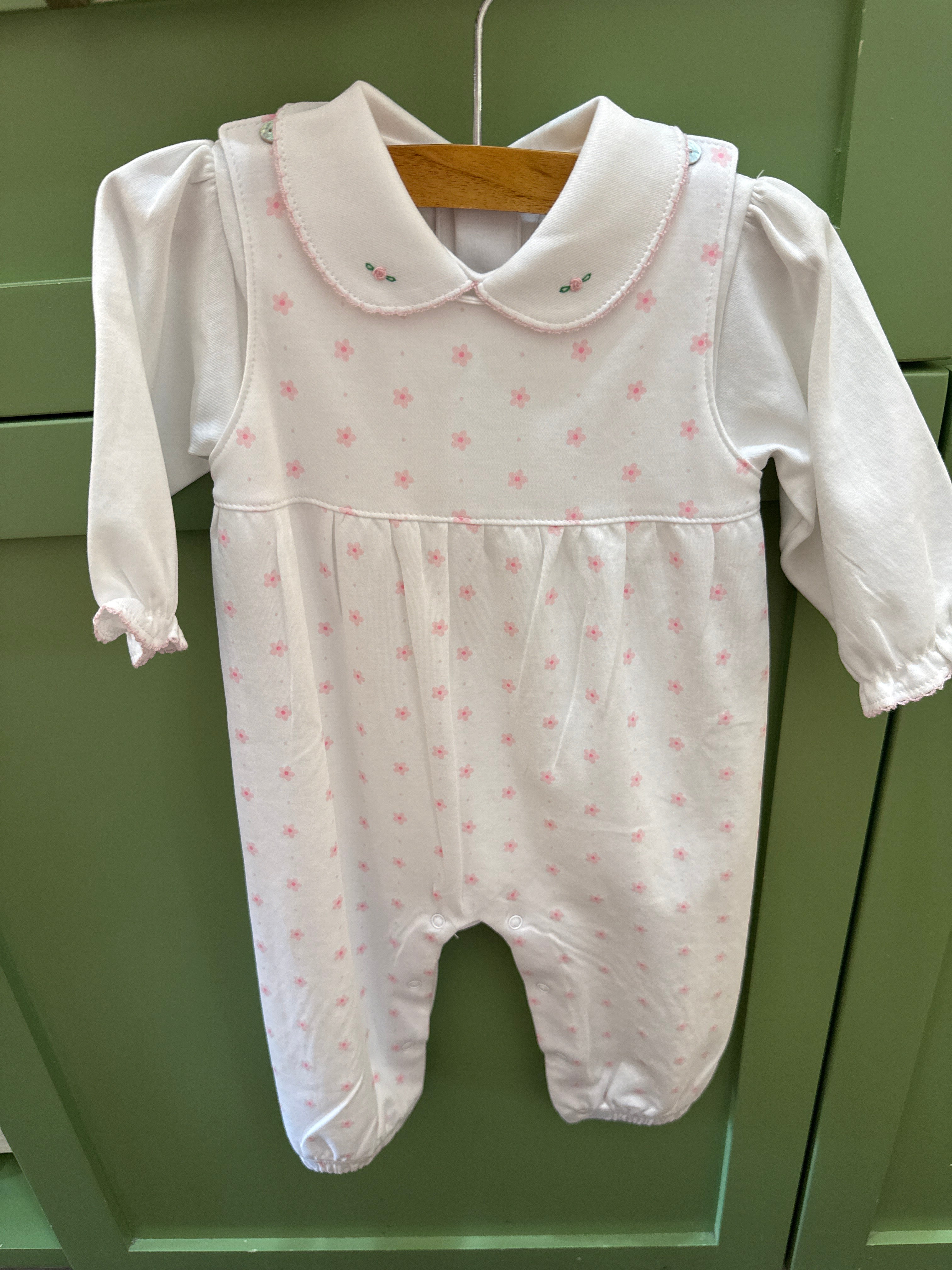 Pink Flowers Long Romper