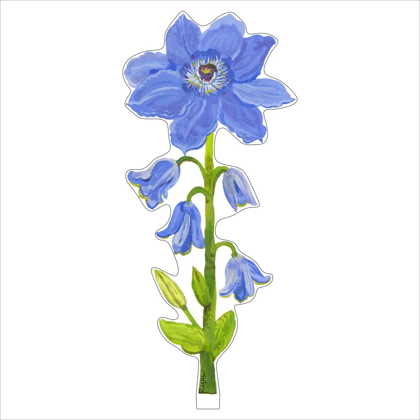 Acrylic Purple Clemetis Flower LG