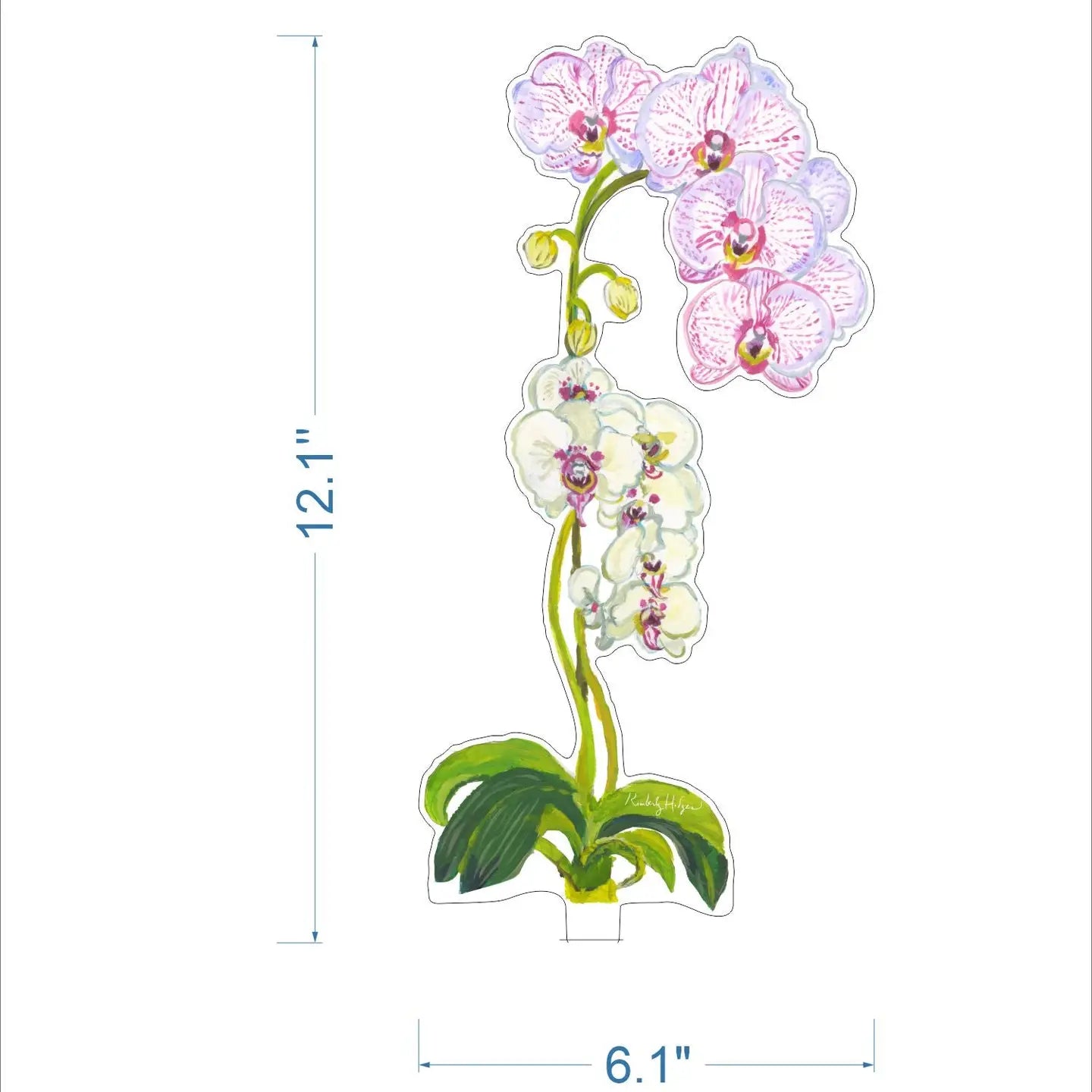 Acrylic Pink Stripe Orchid