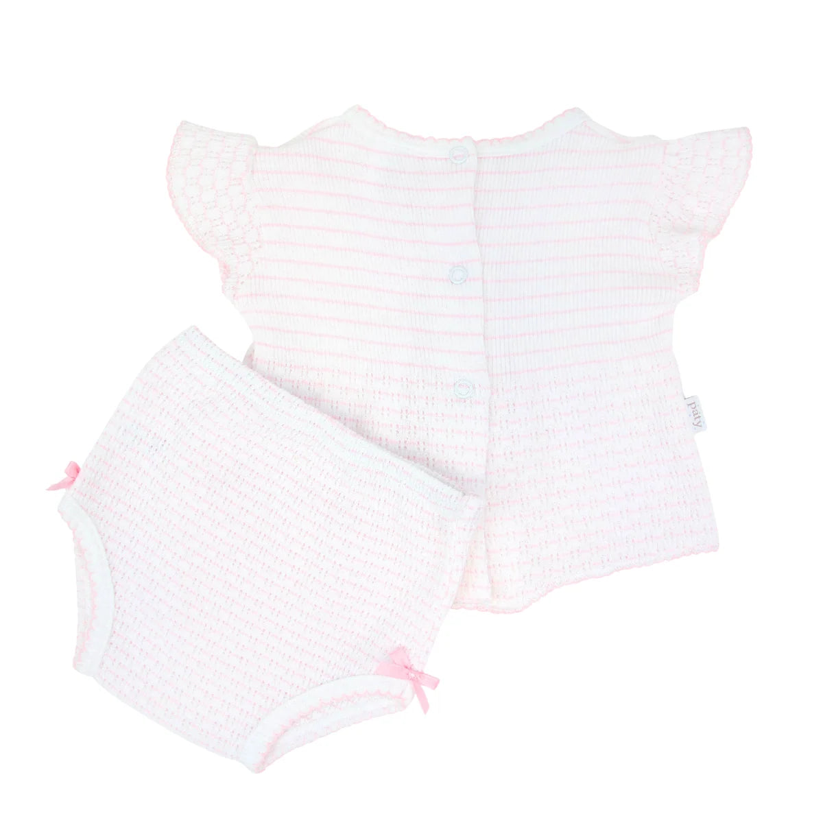 Pink Pinstripe Flutter Diaper Set