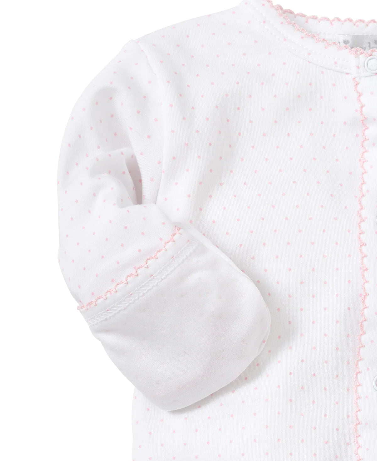 Kissy Dots Print Footie - White/Pink