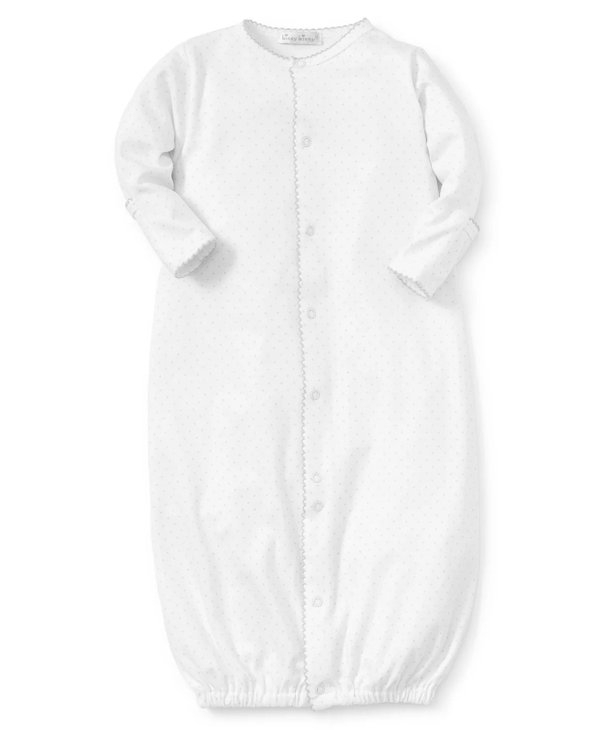 White/Silver New Kissy Dots Print Converter Gown