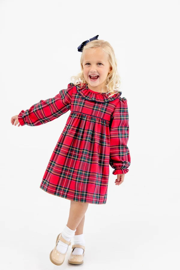Long Sleeve Ramona Ruffle Dress- Society Prep Plaid