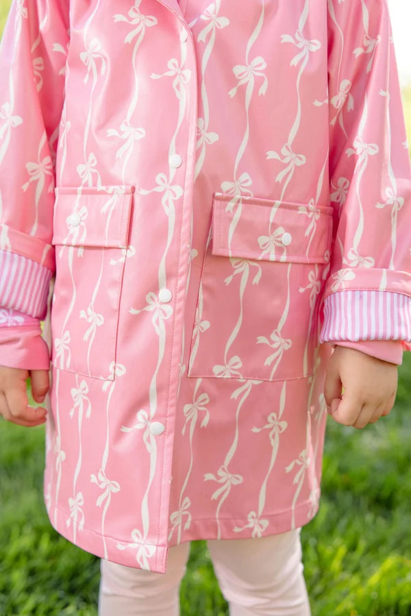 Liquid Sunshine Slicker- Bell Court Bows (Hamptons Hot Pink)