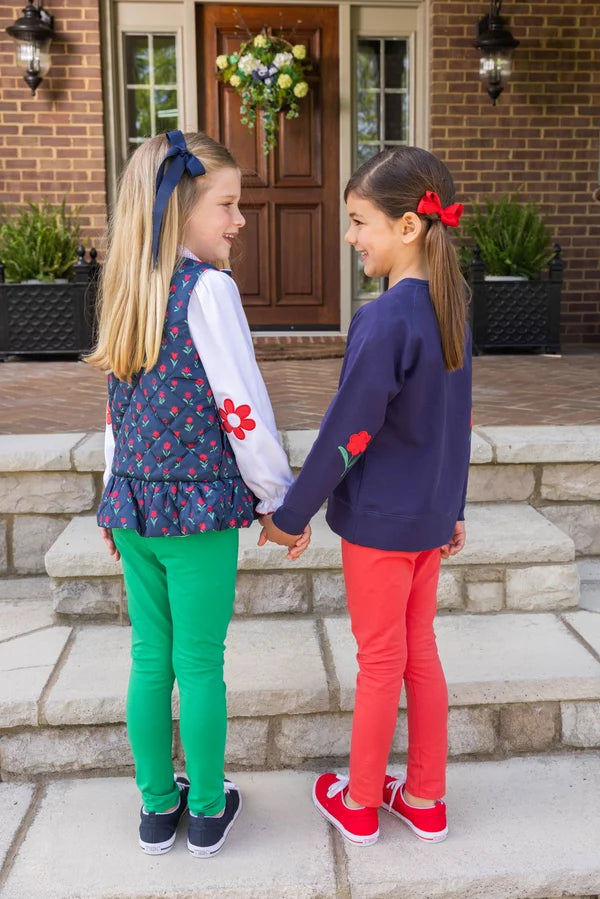 Cassidy Comfy Crewneck- Nantucket Navy Flowers