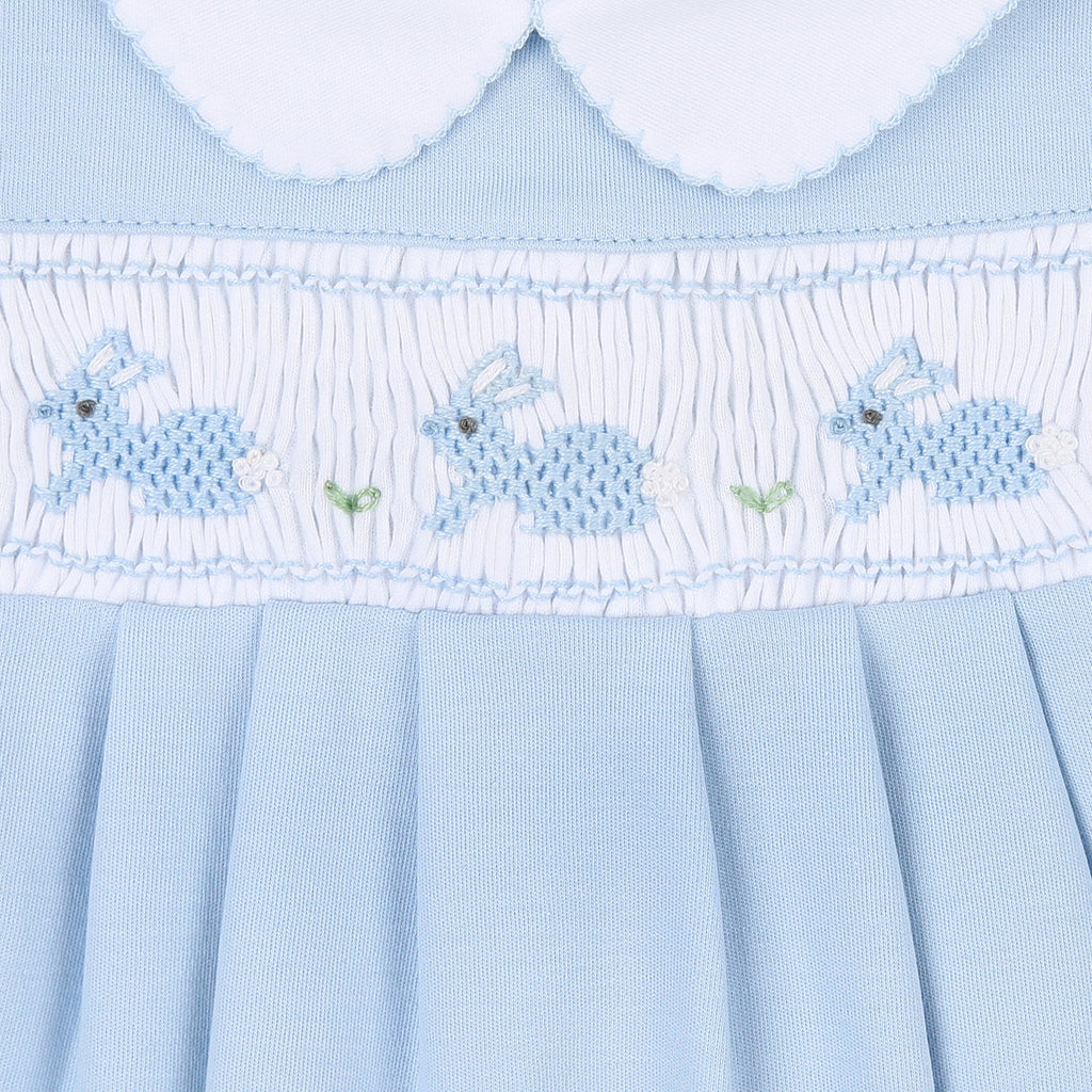 Pastel Bunny Classics Smocked Collared Short Playsuit - Blue