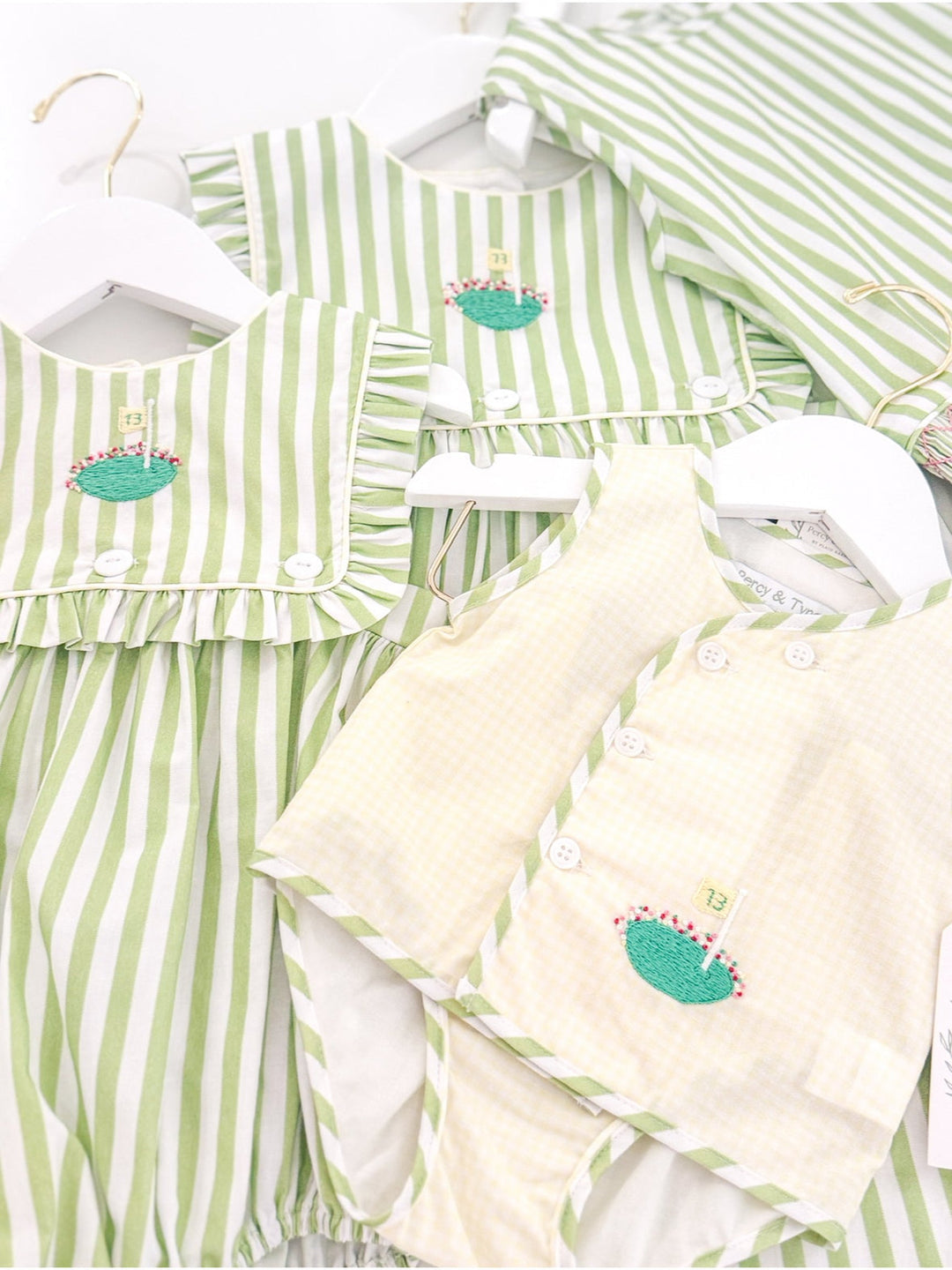 Snead Diaper Set - Bermuda Stripe w/ Golf