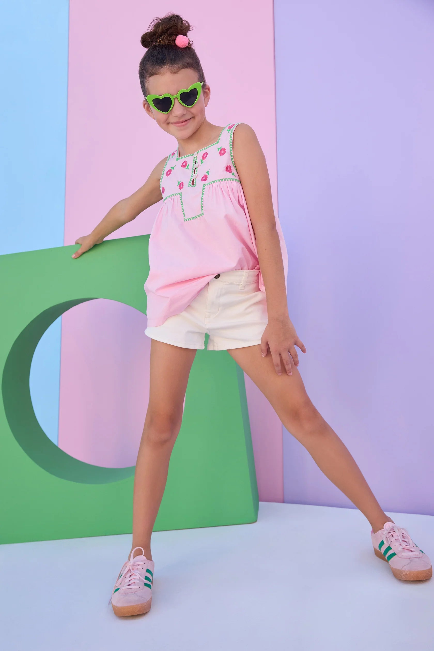 Denim Shorts- Ivory