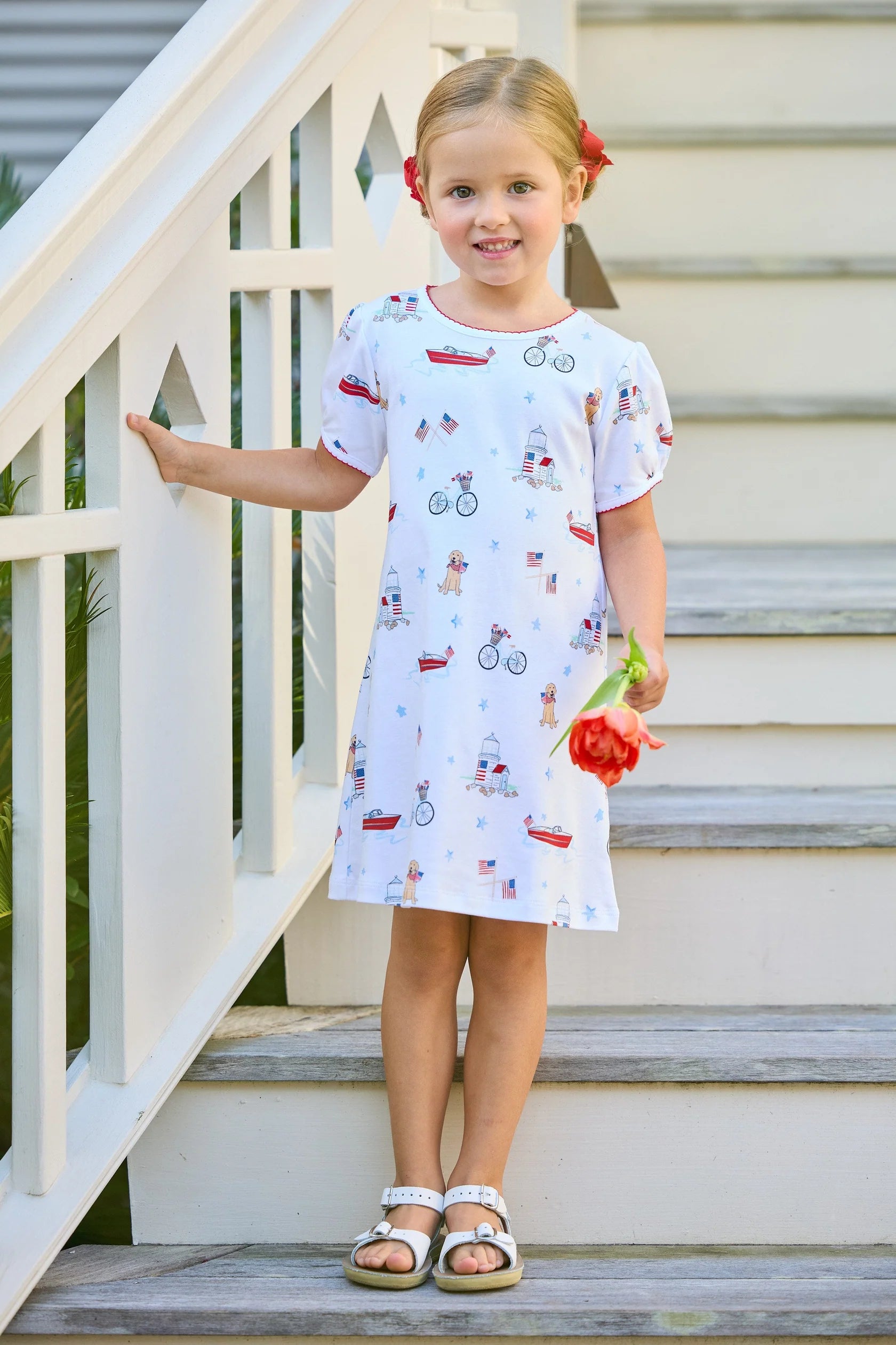 Printed T-Shirt Dress - Coastal Summer