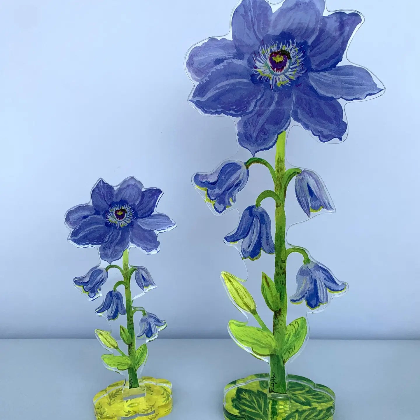 Acrylic Purple Clemetis Flower LG