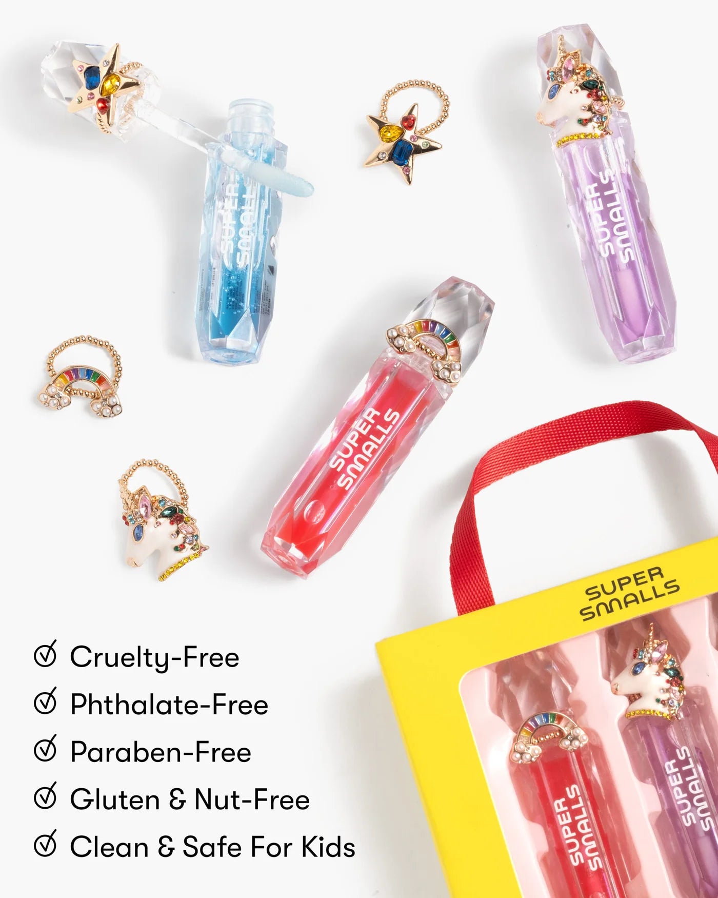 Gloss It- Rainbow Lip Gloss Ring Set