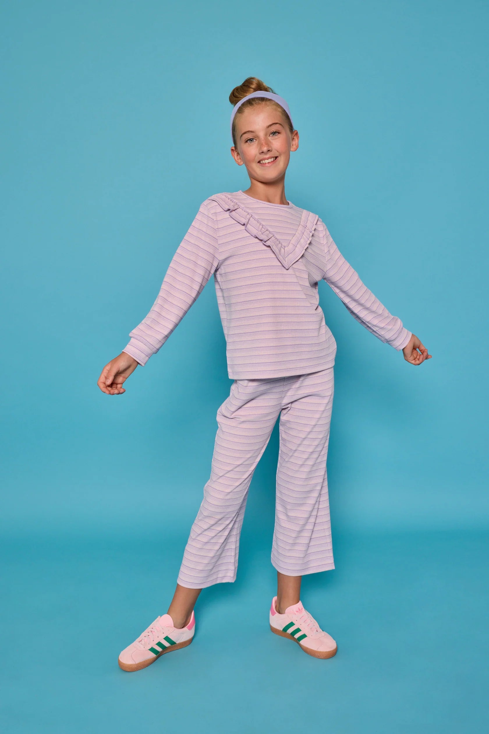 Palazzo Pants - Lavender Sparkle Stripe