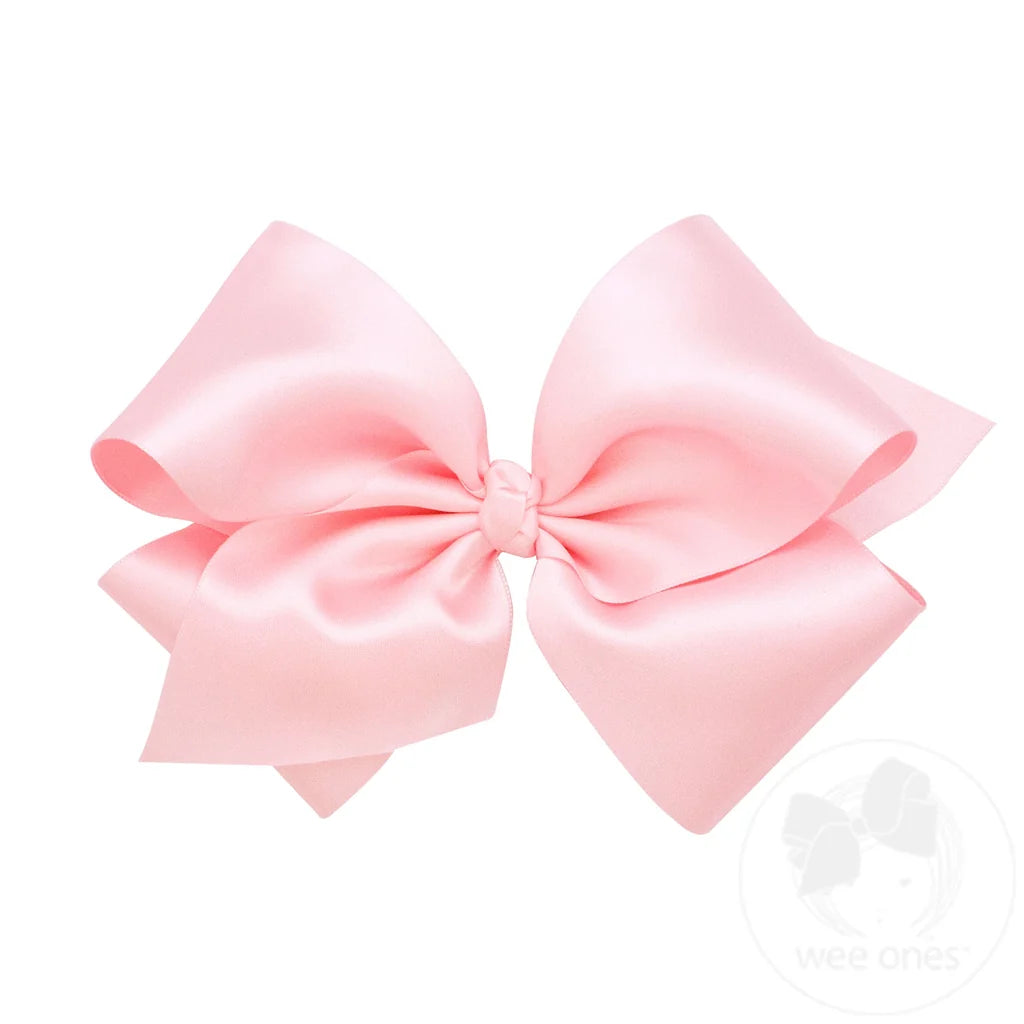 King French Satin Girls Hair Bow